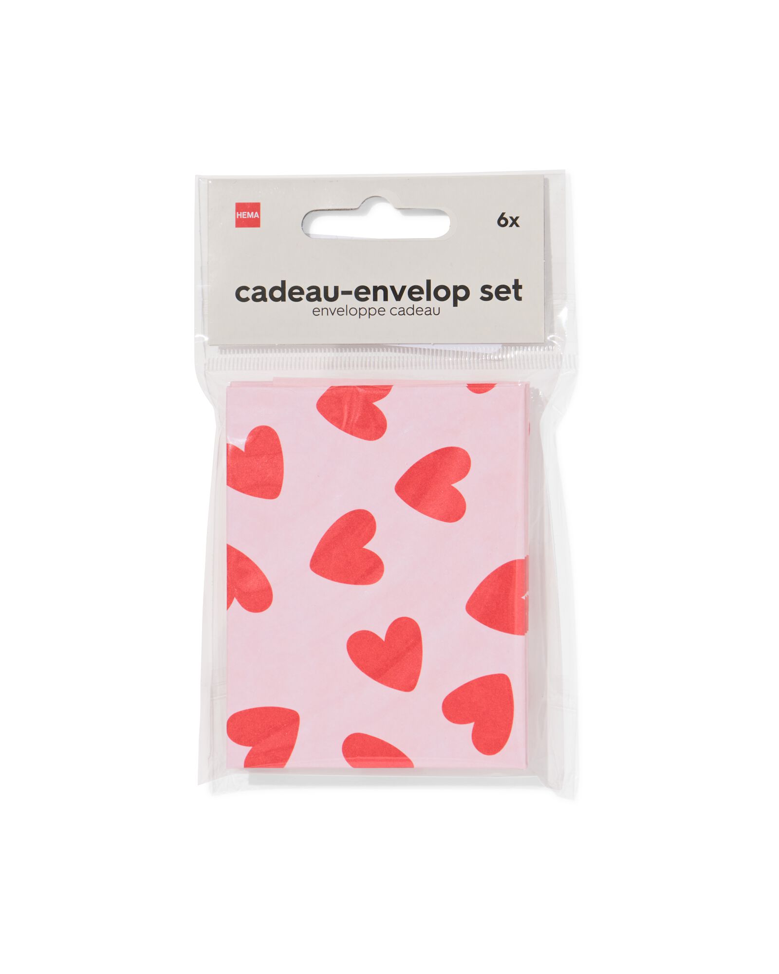 cadeau-envelop set hartjes - 6 stuks - 14700555 - HEMA