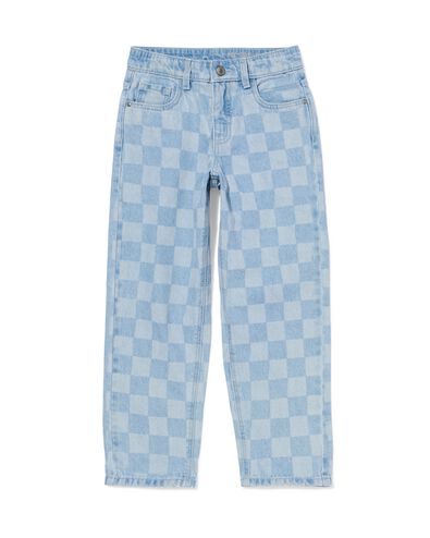 kinderjeans relaxed fit blokken lichtblauw lichtblauw - 30708300LIGHTBLUE - HEMA