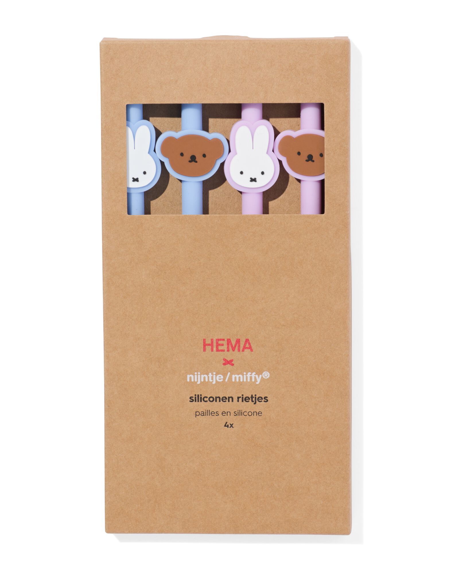 Miffy Silikon-Strohhalme - 4 Stück - 14250091 - HEMA