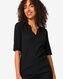 t-shirt polo femme Clara côtelé noir noir - 36287240BLACK - HEMA