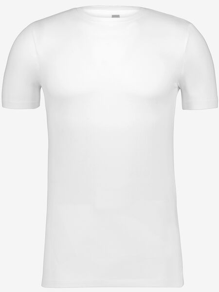 t-shirt homme slim fit col rond blanc blanc - 1000009947 - HEMA