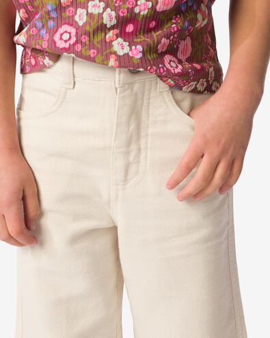 pantalon enfant broderie &eacute;cru &eacute;cru - 30838503ECRU - HEMA