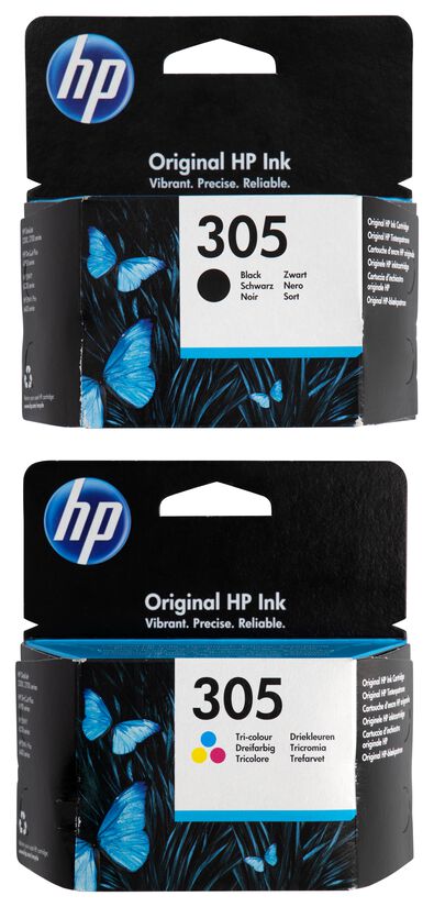 cartridge HP 305 zwart/kleur - 2 stuks - 38300107 - HEMA