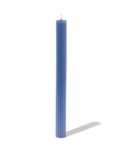 lange Haushaltskerze, gerippt, Ø 2 x 24 cm, blau - 13502927 - HEMA