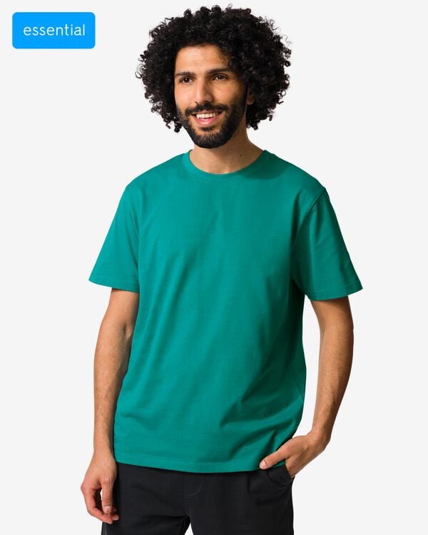 t-shirt homme coupe classique vert clair vert clair - 2190410LIGHTGREEN - HEMA