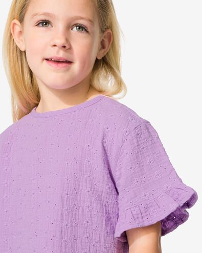 Kinderbluse mit Stickerei lila - 30856507LILAC - HEMA