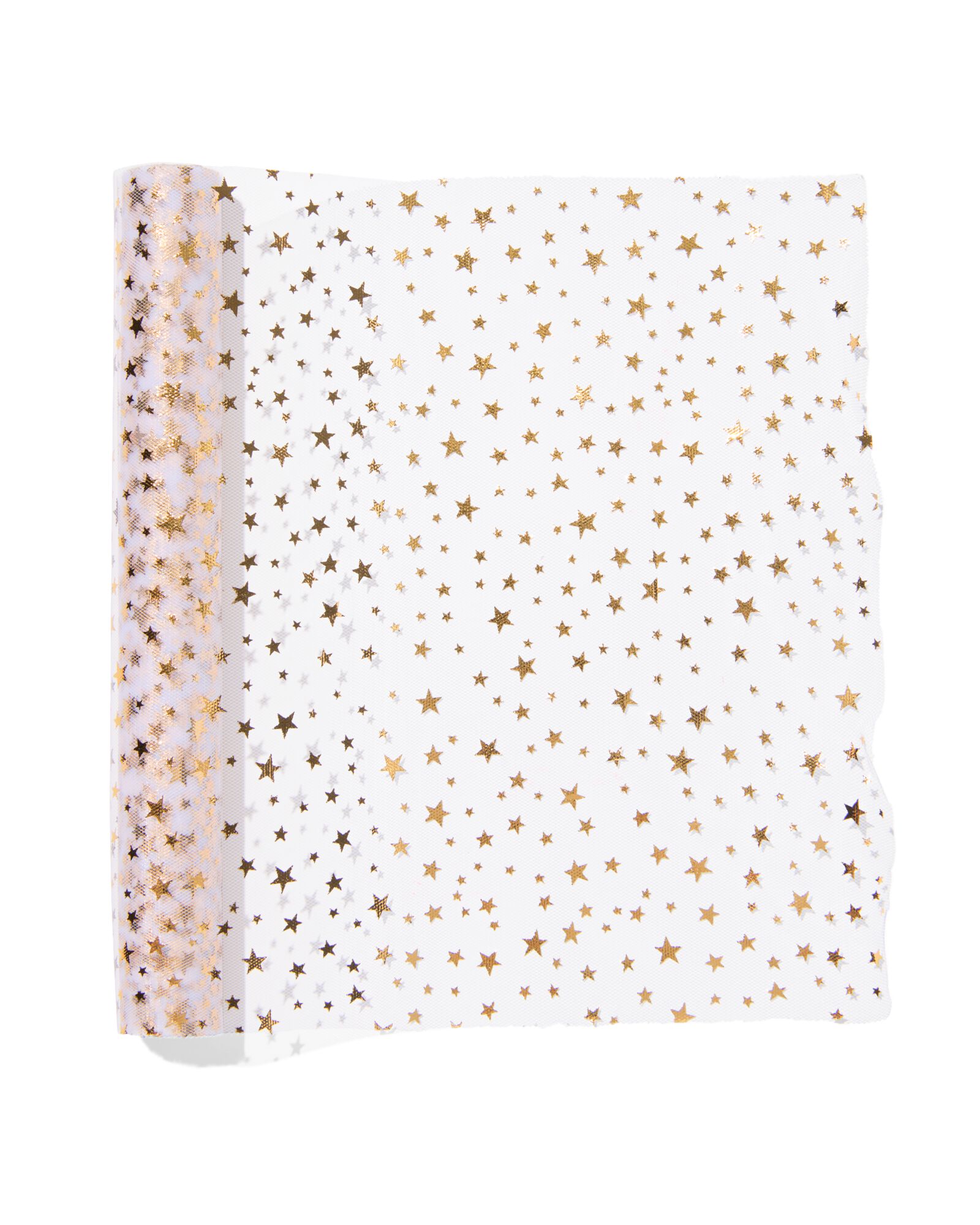 tafelloper 3mx30cm tule sterren goud - 25600076 - HEMA