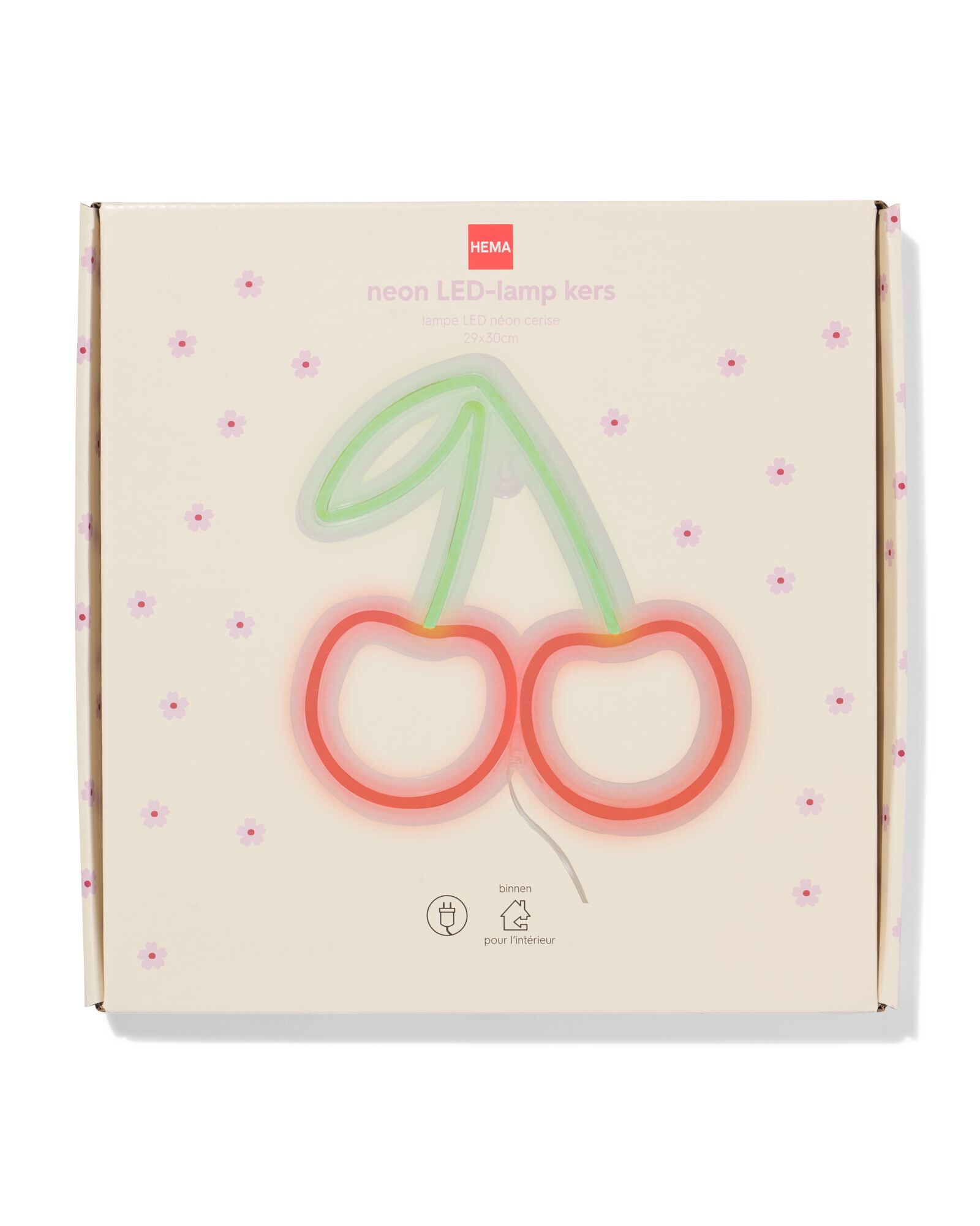 Neon-LED-Lampe, 29 x 30 cm, Kirschen  - 61104542 - HEMA
