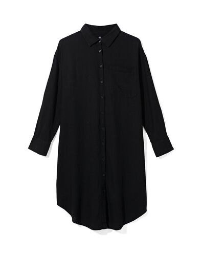 robe chemise femme Lizzy avec lin noir L - 36200173 - HEMA