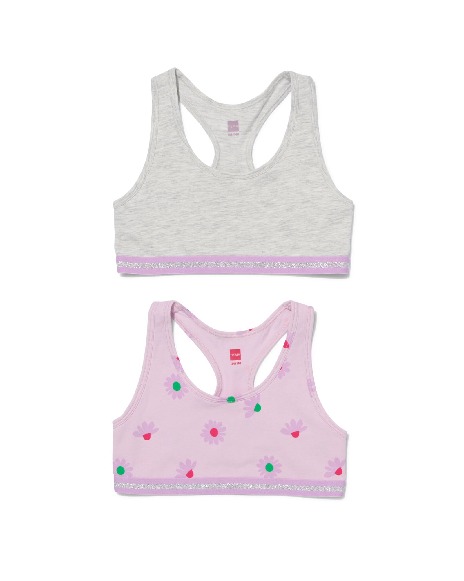 2er-Pack Kinder-Bustiers, Baumwolle/Elasthan lila lila - 19331430LILAC - HEMA