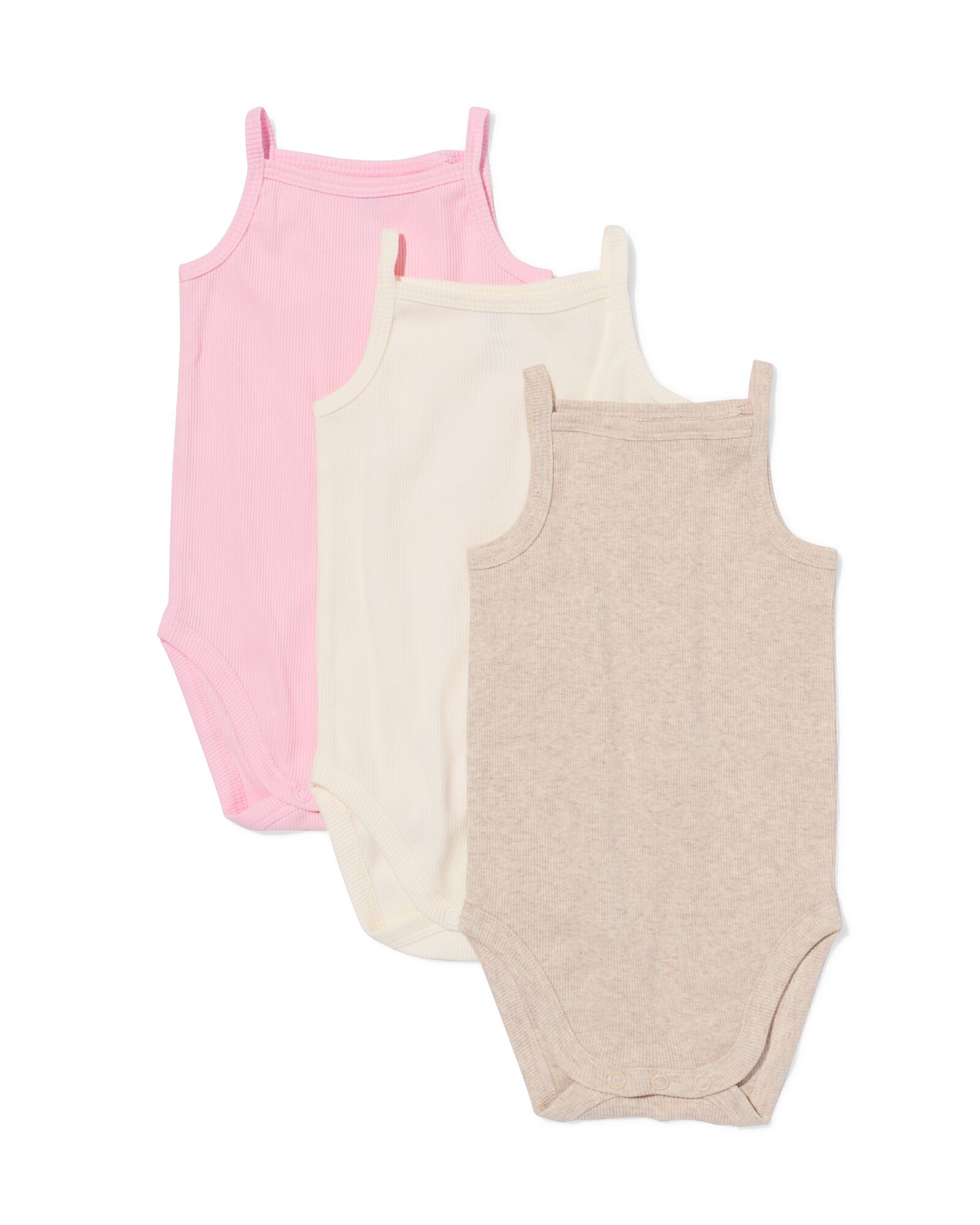 Bodys aus Ripp-Baumwolle mit Stretch &ndash; 3 St&uuml;ck rosa - 33347440PINK - HEMA