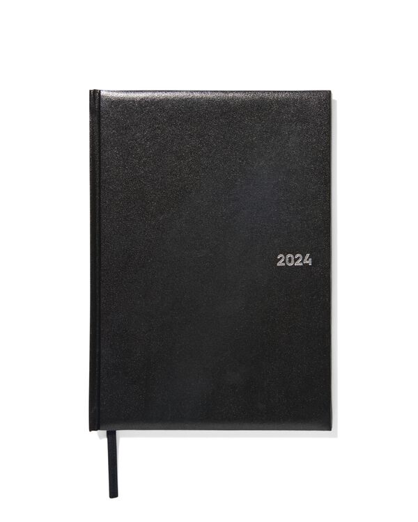 Jahreskalender 2024, schwarz, 24.5 x 17 cm - 14640224 - HEMA