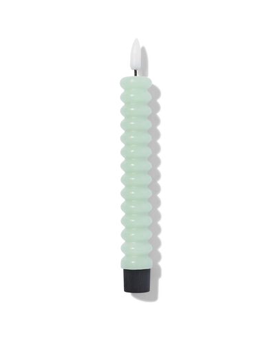 Kerze LED gerippt hellgr&uuml;n  - 13550084 - HEMA