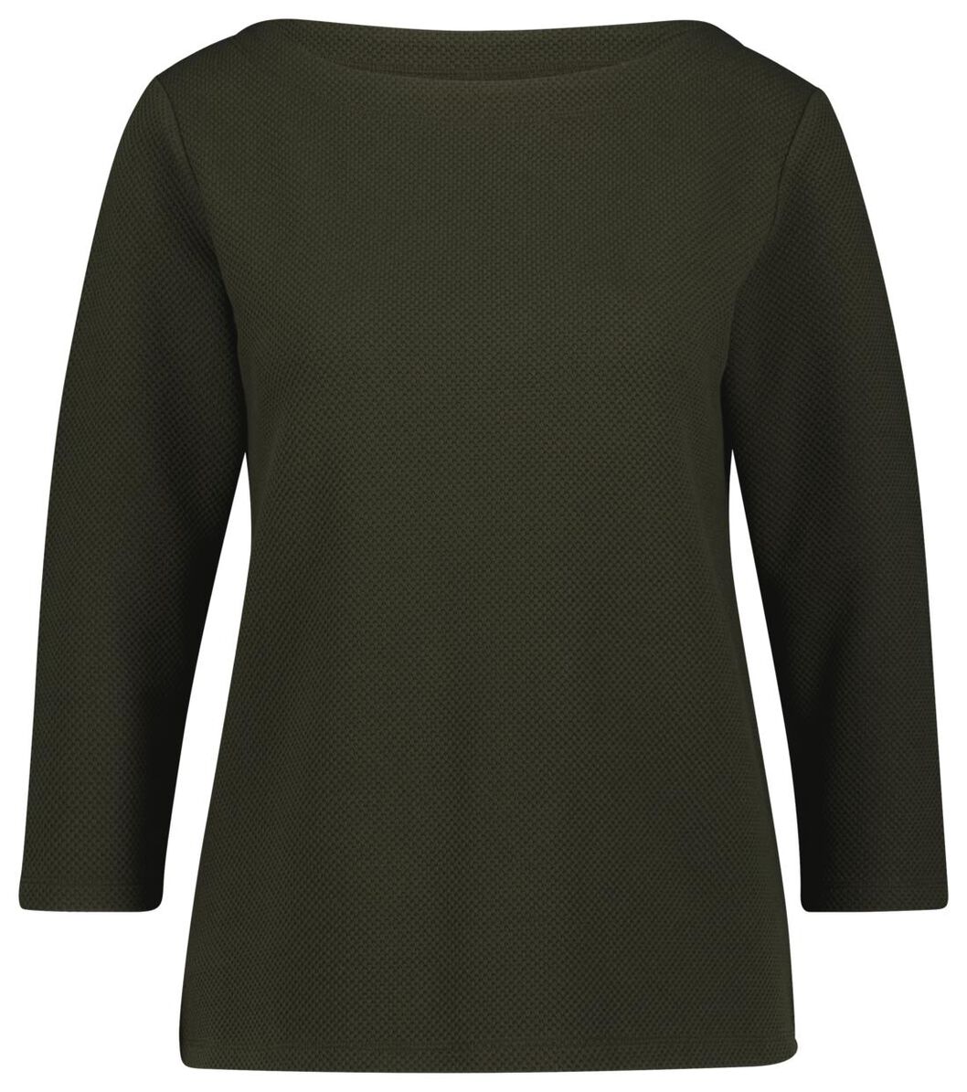 Damen-Shirt, Struktur olivgrün olivgrün - 1000025283 - HEMA