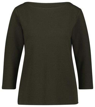Damen-Shirt, Struktur olivgrün - 1000025283 - HEMA
