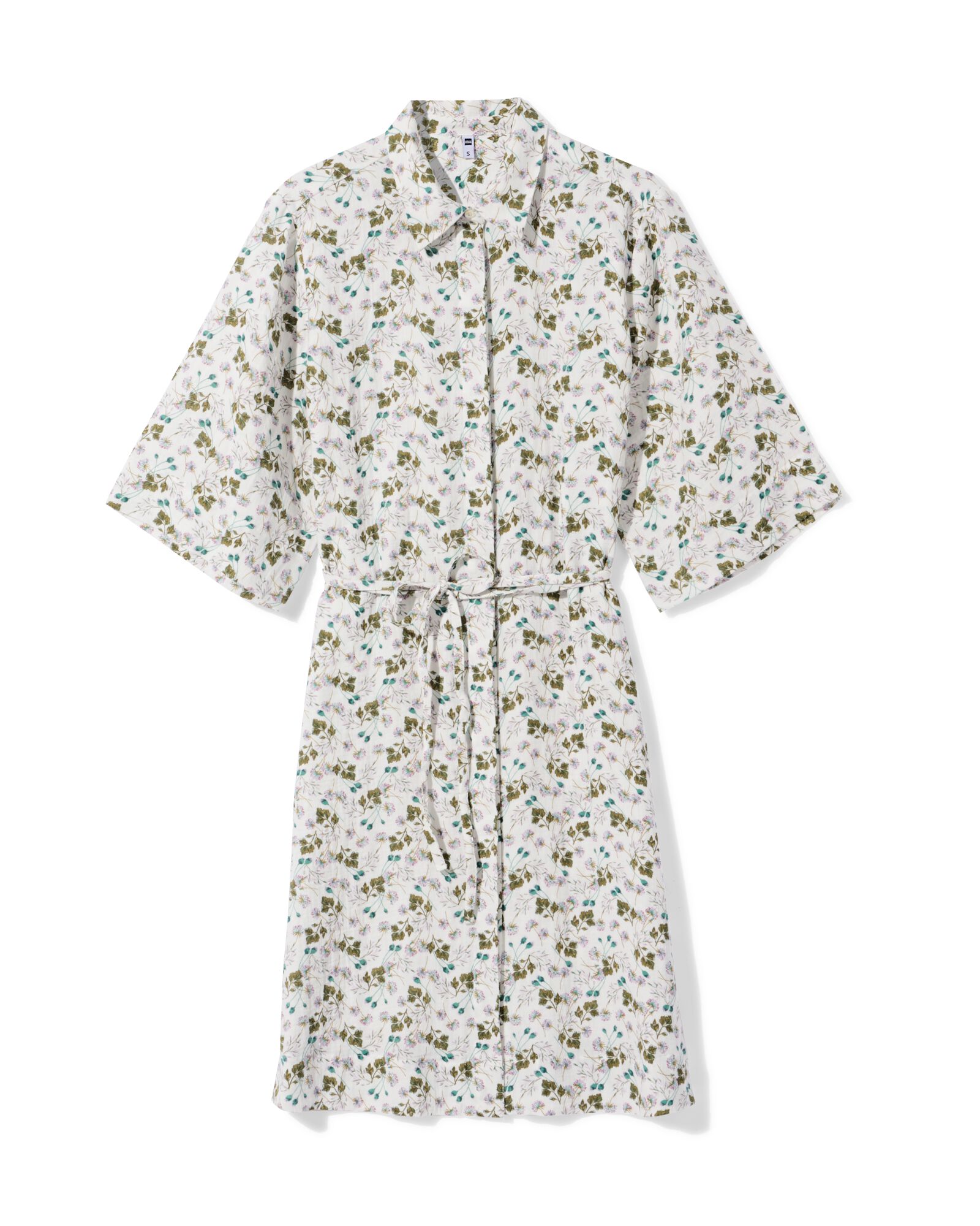 damesjurk Lynn regular fit mousseline wit wit - 36303910WHITE - HEMA