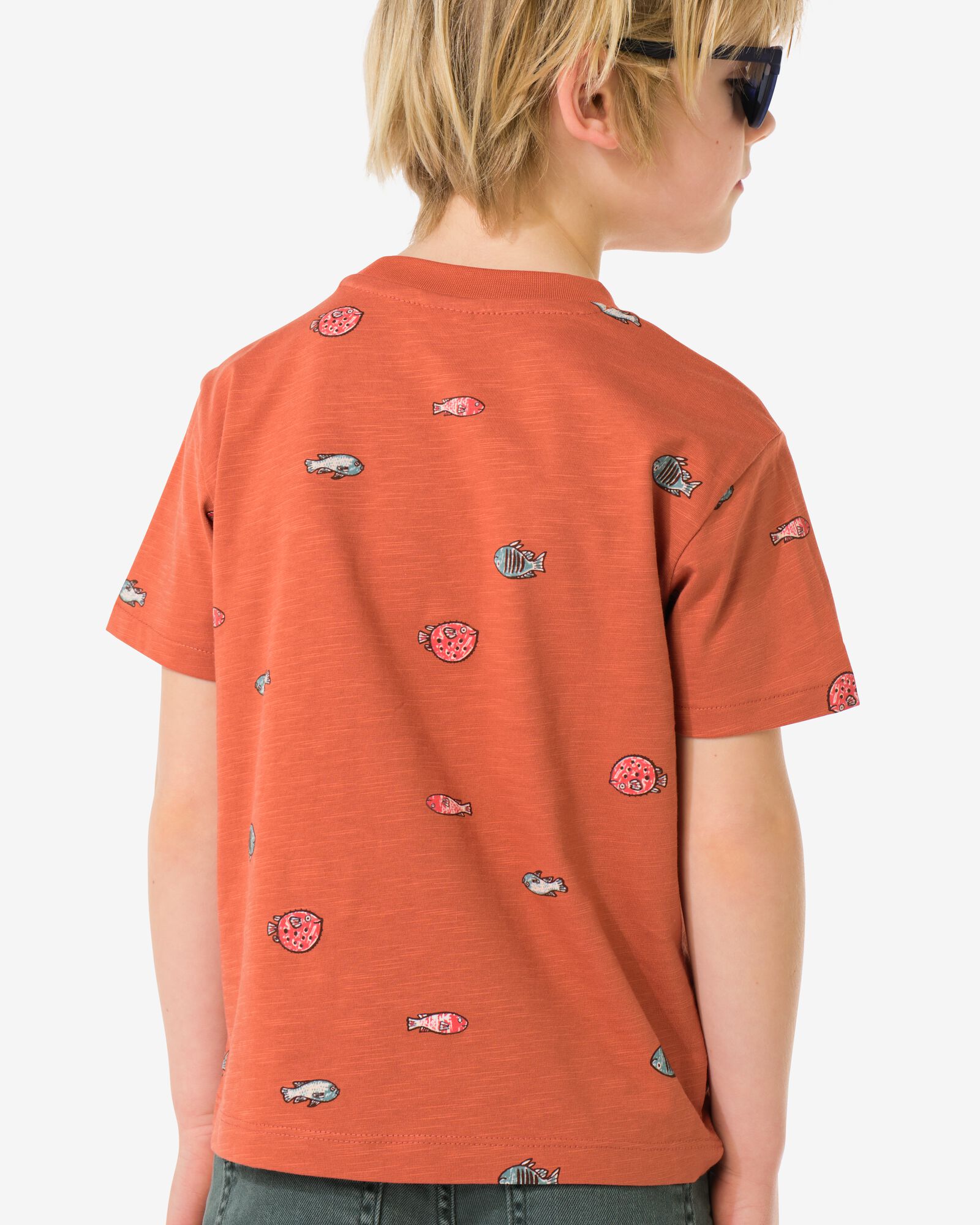 t-shirt enfant poissons marron clair marron clair - 30718101LIGHTBROWN - HEMA