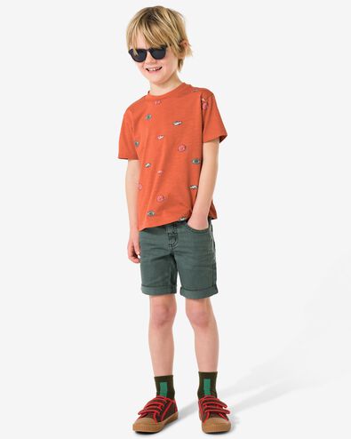 kindershort regular fit donkergroen donkergroen - 30716803DARKGREEN - HEMA