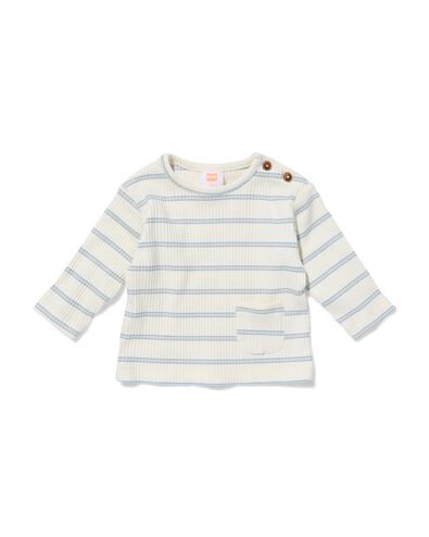 Newborn-T-Shirt aus Jersey, gestreift eierschalenfarben eierschalenfarben - 33453420OFFWHITE - HEMA