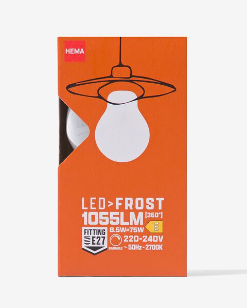 ampoule led poire glass frost E27 8,5W 1055lm dim - 20070083 - HEMA