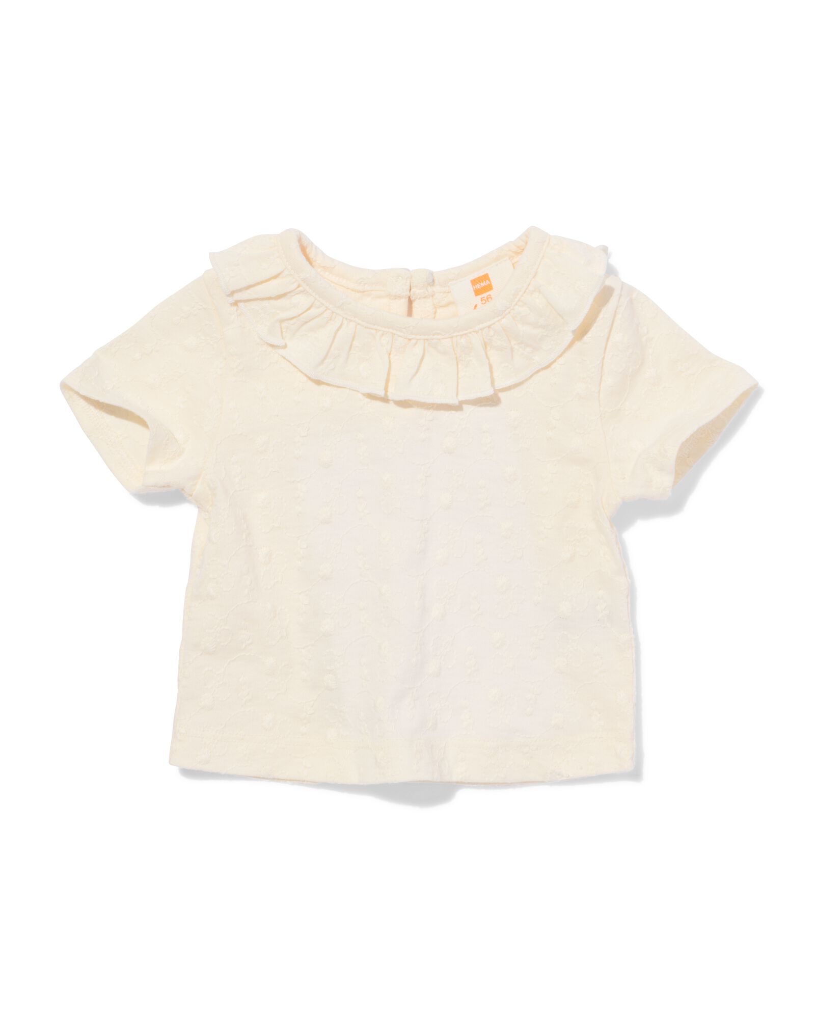 T-shirt b&eacute;b&eacute; brod&eacute; blanc cass&eacute; blanc cass&eacute; - 33451820OFFWHITE - HEMA