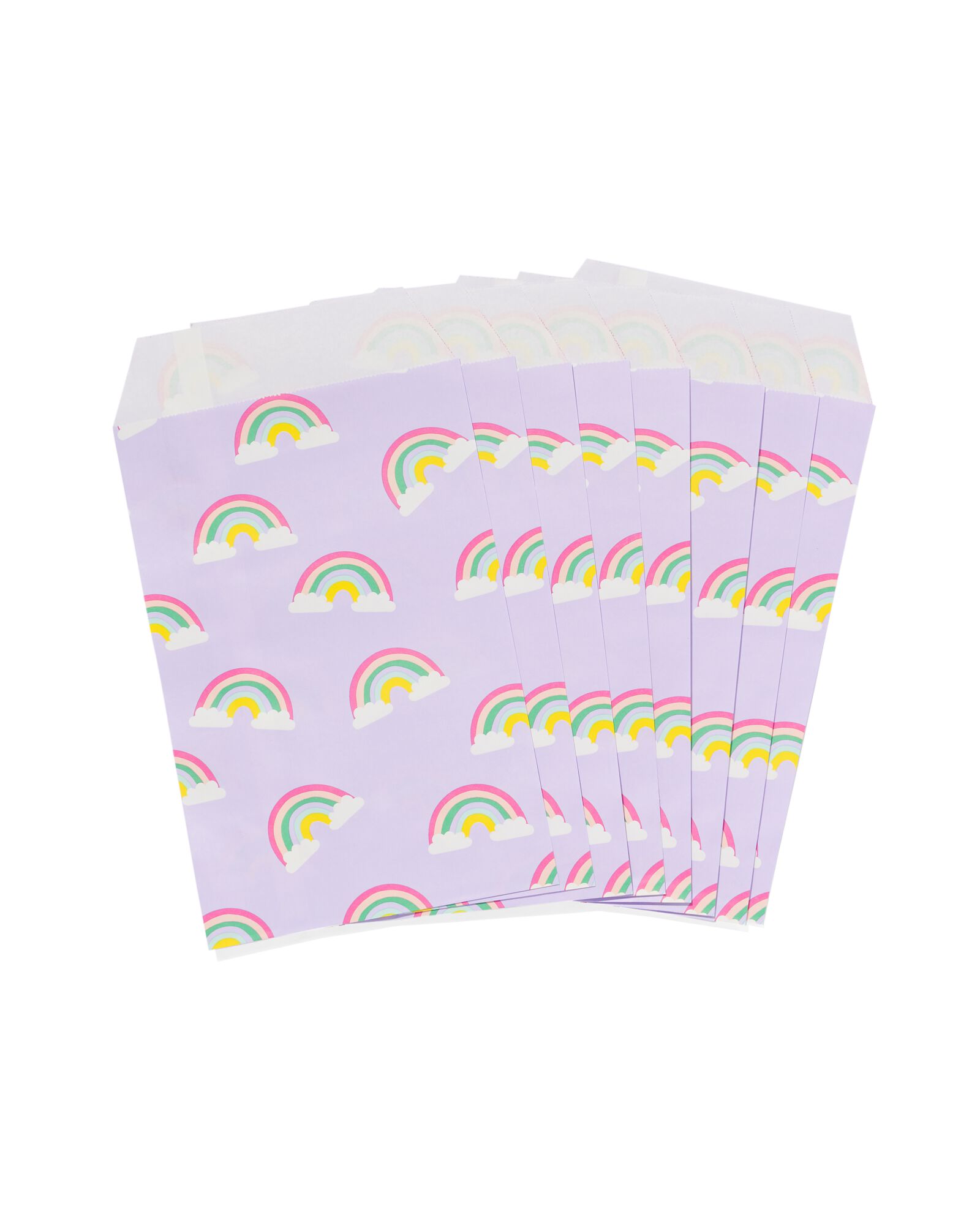sachets d'anniversaire papier arc-en-ciel 8 pi&egrave;ces - 14250117 - HEMA