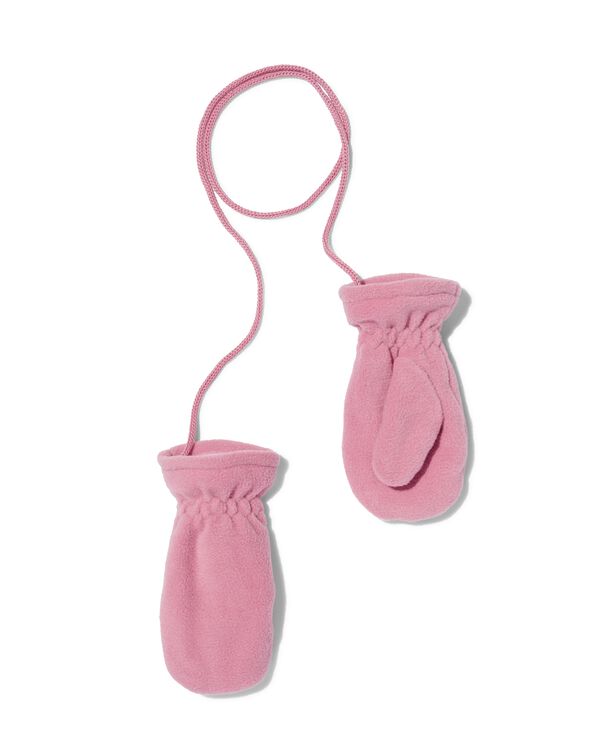 moufles enfant avec cordon rose rose - 16731130PINK - HEMA