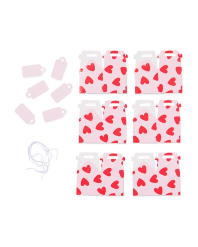 bo&icirc;tes cadeaux 5x5x5 cm c&oelig;urs - 6 pi&egrave;ces - 14700556 - HEMA