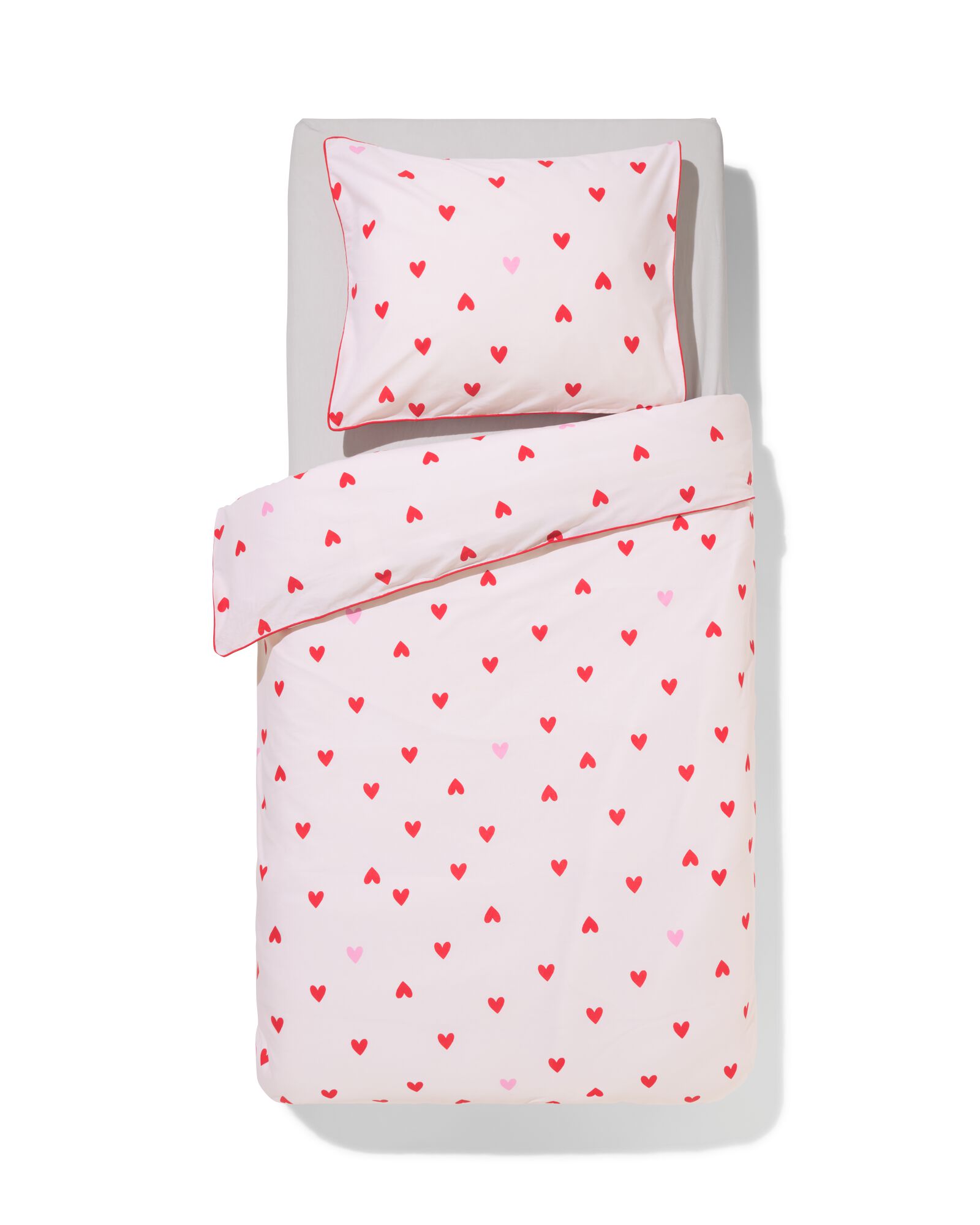 housse de couette enfant 140x200 cm coton doux petits c&oelig;urs - 5700263 - HEMA