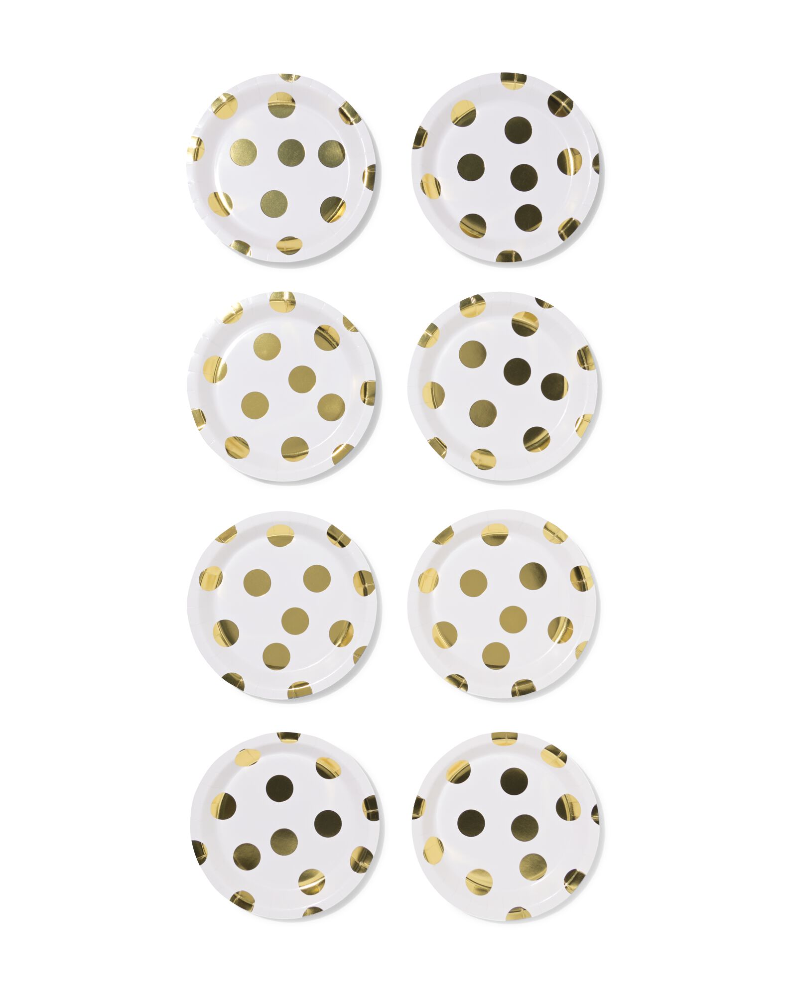 assiettes carton ⌀17,5cm pois dor&eacute;s - 8 pi&egrave;ces - 14250304 - HEMA