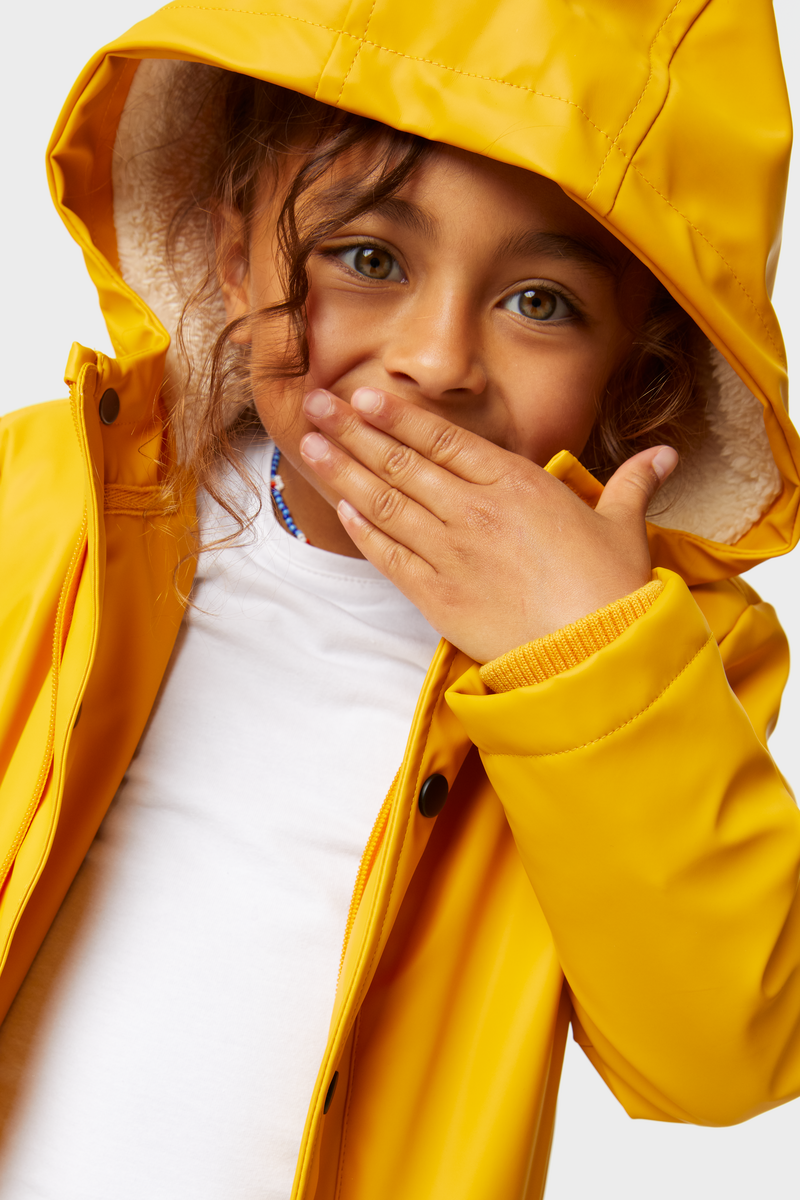 veste enfant à capuche jaune jaune - 1000028115 - HEMA