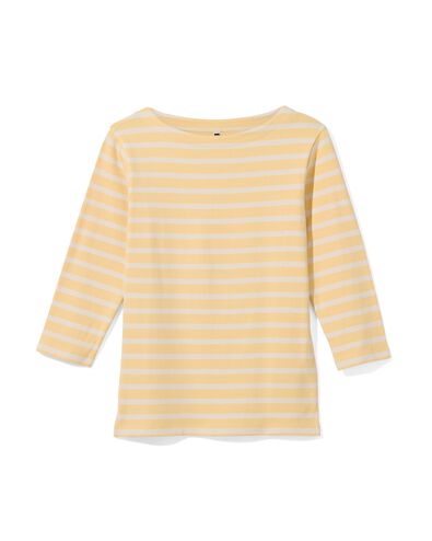 Damen-Shirt Cara, U-Boot-Ausschnitt, Streifen hellgelb - 36351670LIGHTYELLOW - HEMA
