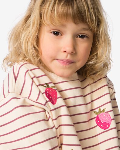 Kindersweater, gestreift, Fr&uuml;chte ecru ecru - 30816708ECRU - HEMA