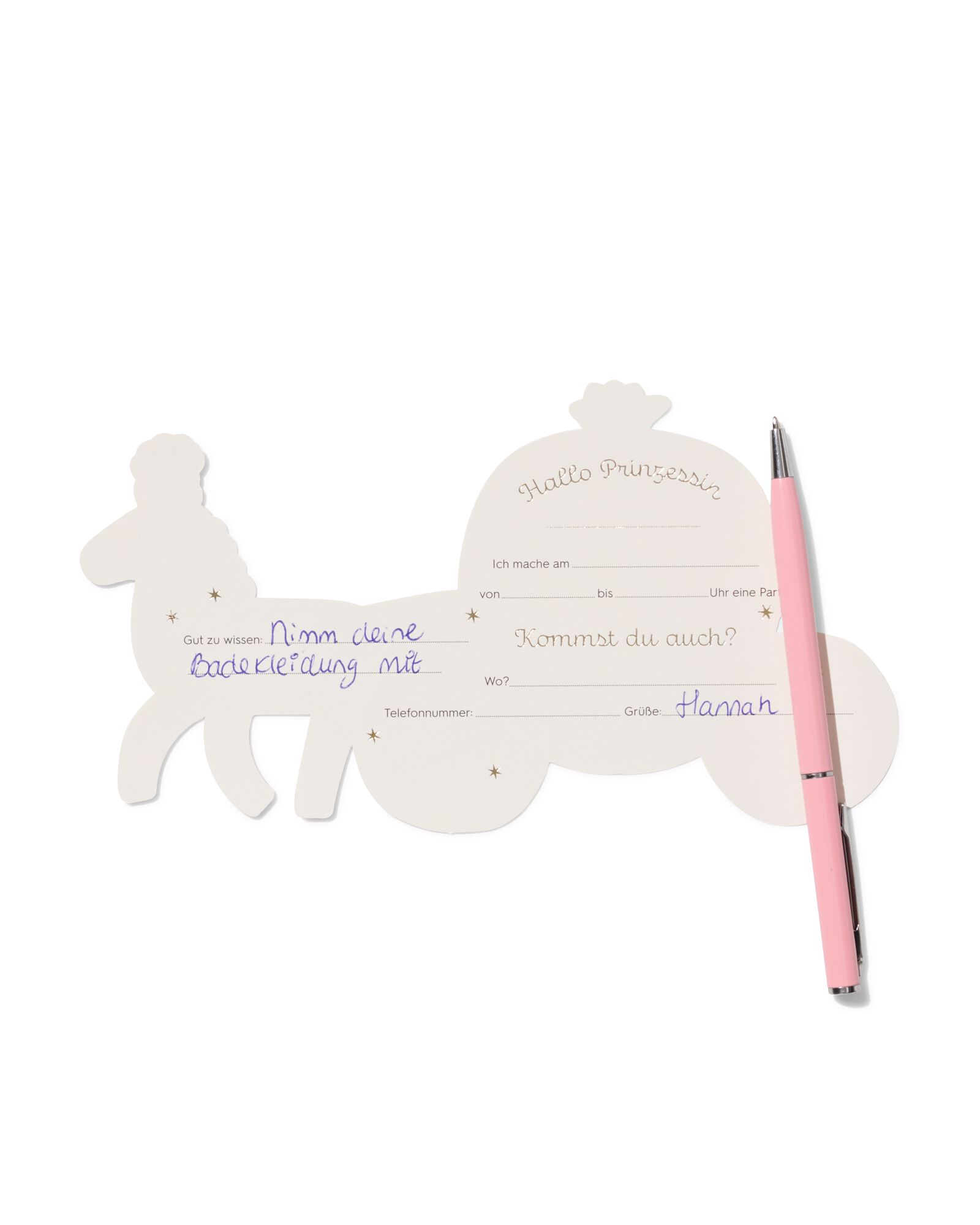 cartes d'invitation princesse - 8 pi&egrave;ces - 14250393 - HEMA