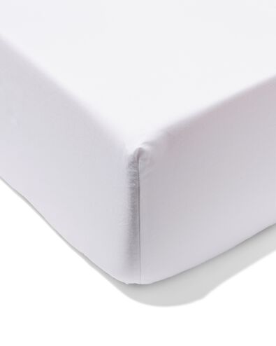 drap-housse boxspring 140x200cm percale de coton h&ocirc;tel blanc - 5160041 - HEMA