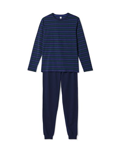 herenpyjama strepen donkerblauw - 23600020DARKBLUE - HEMA