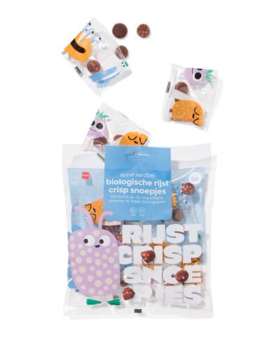 bio rijst crisp snoepjes appel-aardbei uitdeelzak - 8 stuks - 10250032 - HEMA