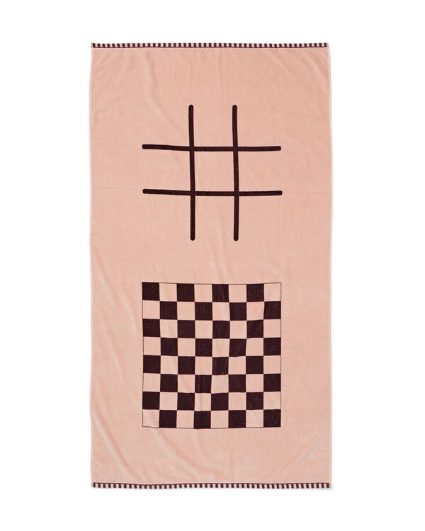 serviette de plage avec jeu 180x100cm coton - 41800272 - HEMA