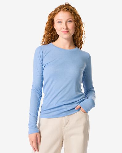 dames T-shirt Lora blauw - 36204610BLUE - HEMA