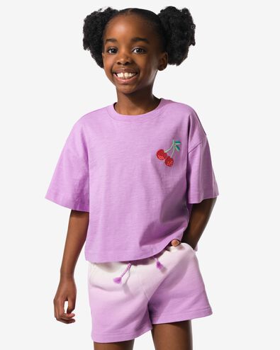 Kinder-T-Shirt aus Jersey mit Kirschen lila - 30858114LILAC - HEMA