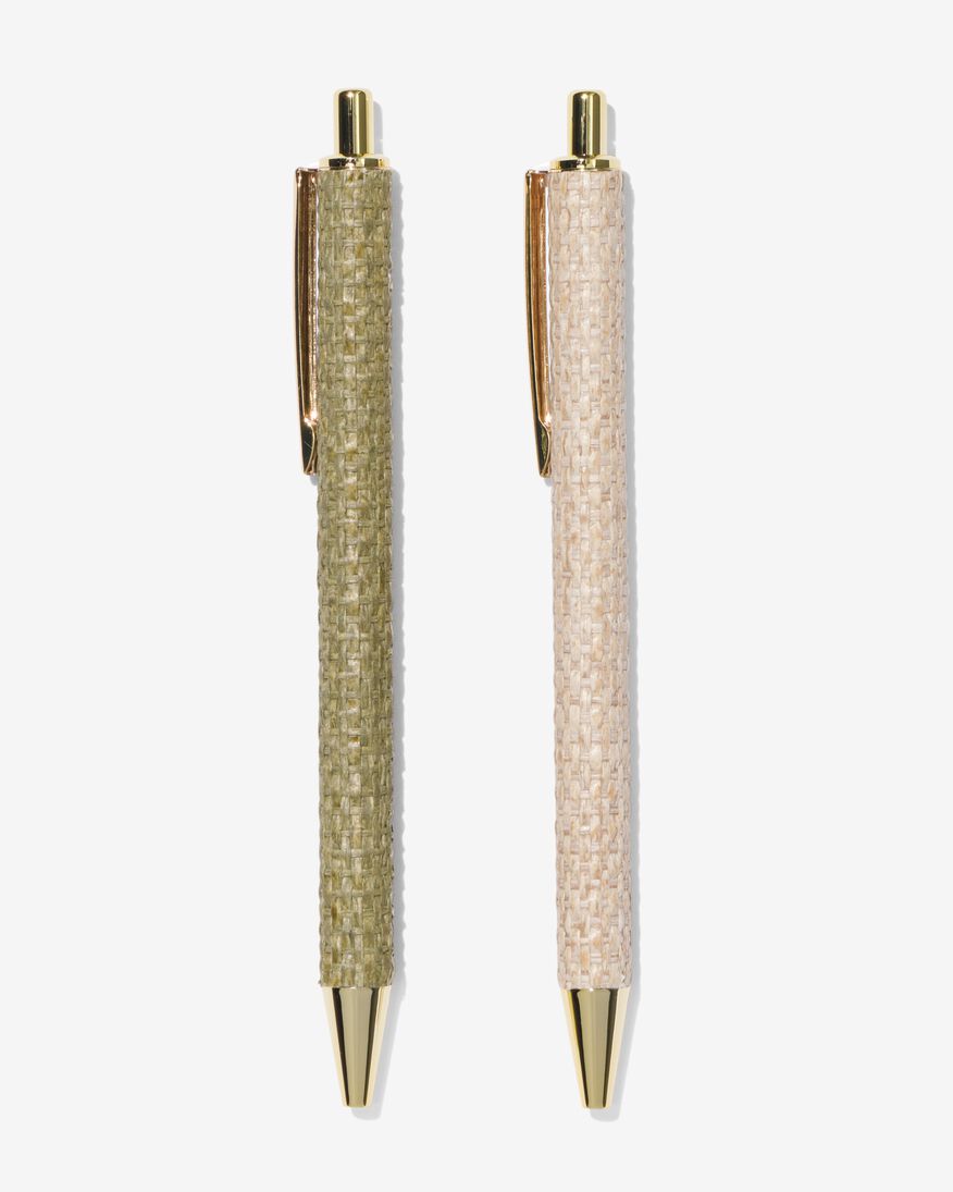 2 stylos à bille rechargeables tressés dans un coffret cadeau - 14470081 - HEMA