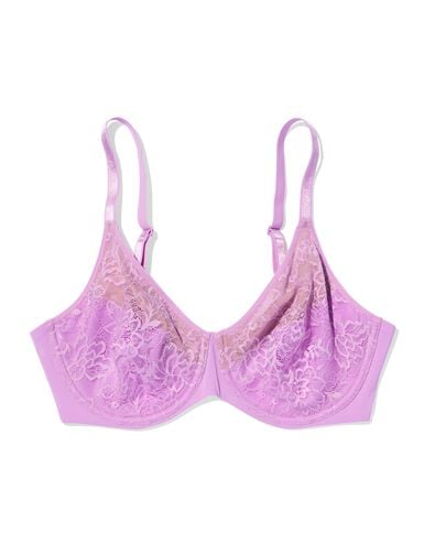 soutien-gorge dentelle non pr&eacute;form&eacute; avec armatures  violet violet - 21805905PURPLE - HEMA