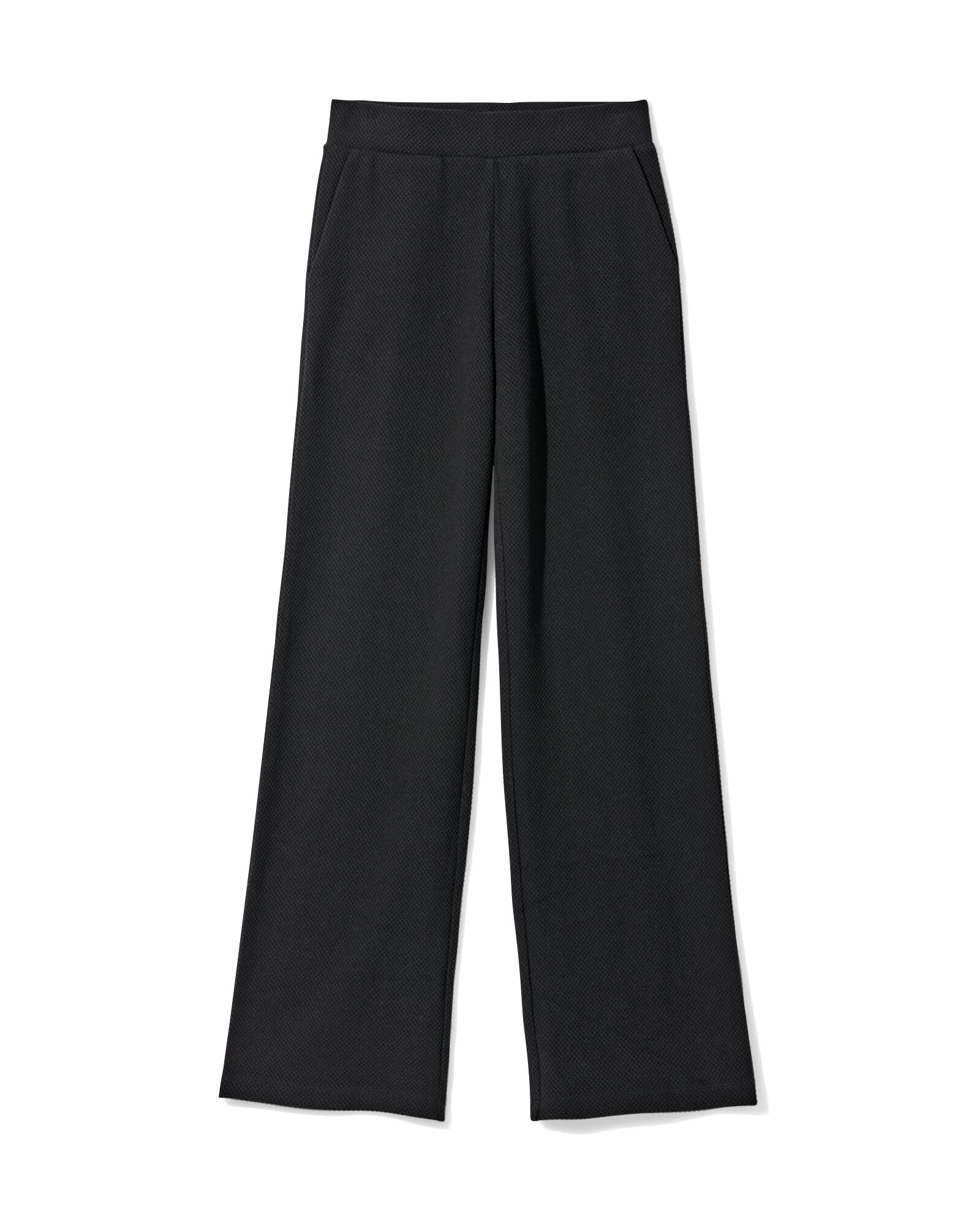 damesbroek Kacey met structuur zwart - 36288055BLACK - HEMA