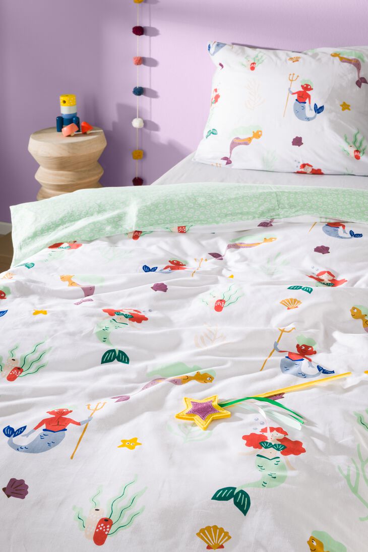 Kinder-Bettwäsche, 140 x 200 cm, Soft Cotton, Meerjungfrauen - 5760060 - HEMA