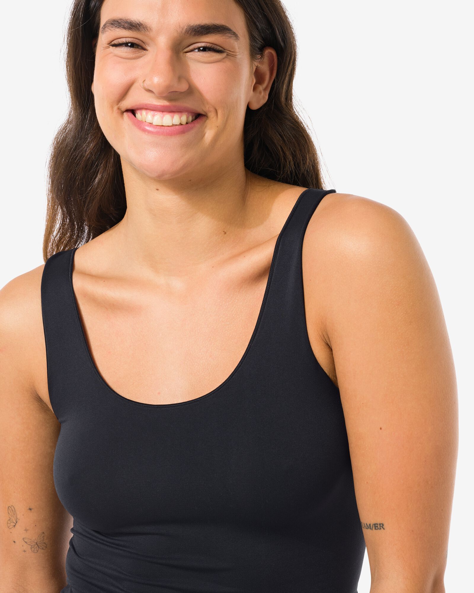 d&eacute;bardeur femme sans coutures microfibre noir - 1000002077 - HEMA