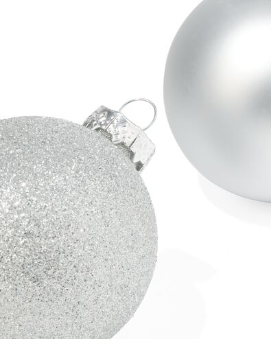 6 boules de Noël en verre argent Ø7 cm - 25103160 - HEMA