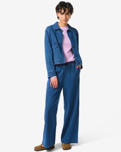 damesbroek Eveline denim regular fit middenblauw middenblauw - 36205430MIDBLUE - HEMA