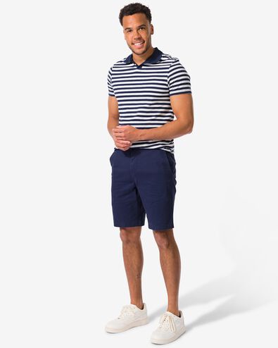 heren chino short donkerblauw donkerblauw - 2114470DARKBLUE - HEMA