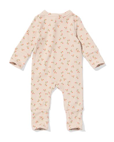 Newborn-Strampler zum Mitwachsen, LENZING&trade; ECOVERO&trade;-Viskose, gerippt, Blumen ecru ecru - 33446020ECRU - HEMA