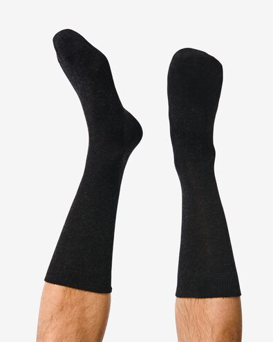 2 paires de chaussettes homme laine noir noir - 1000001406 - HEMA